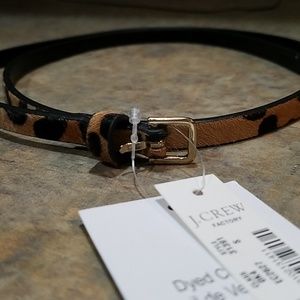 J crew real calf hair skinny belt  size small